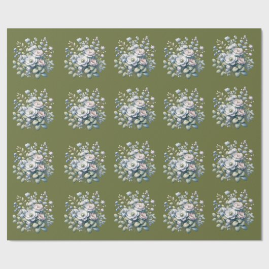 Papier Cadeau Conception de fleurs personnalisée (Plat)