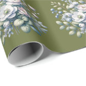 Papier Cadeau Conception de fleurs personnalisée (Coin rond)