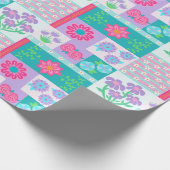 Papier Cadeau Conception de fleurs vibrantes en fleurs (Coin)