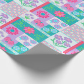 Papier Cadeau Conception de fleurs vibrantes en fleurs (Coin)