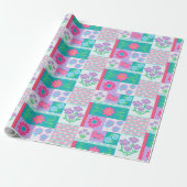 Papier Cadeau Conception de fleurs vibrantes en fleurs (Déroulé)