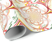 Papier Cadeau Conception de fractale abstraite dans les couleurs (Coin rond)