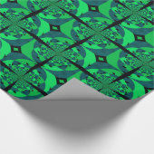 Papier Cadeau Conception de fractale verte abstraite (Coin)