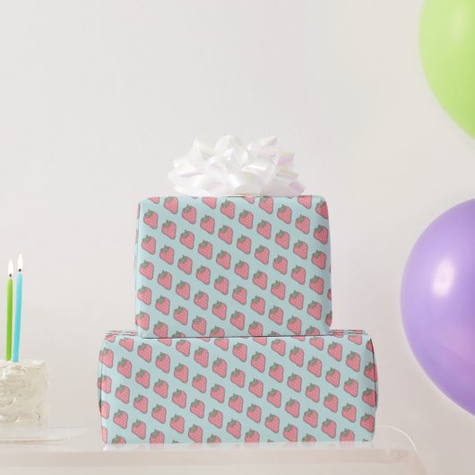 Papier Cadeau Conception de fraises sucrées (Cadeaux de fête)