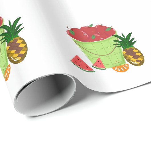 Papier Cadeau Conception de fruits (Coin rond)