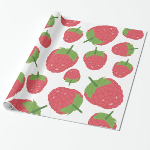 Papier Cadeau Conception de fruits de framboise