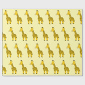 Papier Cadeau Conception de girafe de couleur de fond (Plat)