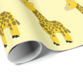 Papier Cadeau Conception de girafe de couleur de fond (Coin rond)