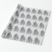 Papier Cadeau Conception de gorille gris sur fond de couleur au (Déroulé)