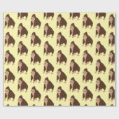 Papier Cadeau Conception de gorille marron, couleur de fond au c (Plat)