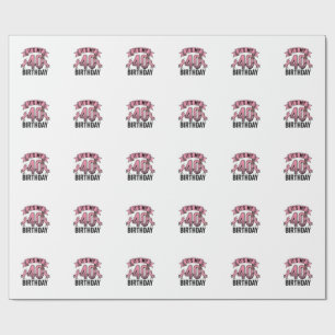 Papier Cadeau Conception de gravure vintage de licorne pour 40e