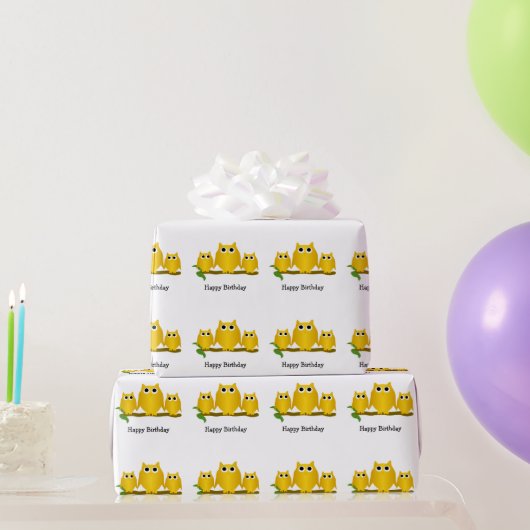 Papier Cadeau Conception de hiboux cadeau d'anniversaire (Cadeaux de fête)