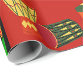 Papier Cadeau Conception de Kwanzaa Festive avec Kinara, Fruits  (Coin rond)