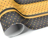 Papier Cadeau Conception de la bande de points Polka Jaune et No (Coin rond)