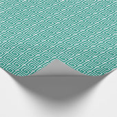 Papier Cadeau Conception de la clé grecque - Émail turquoise et  (Coin)