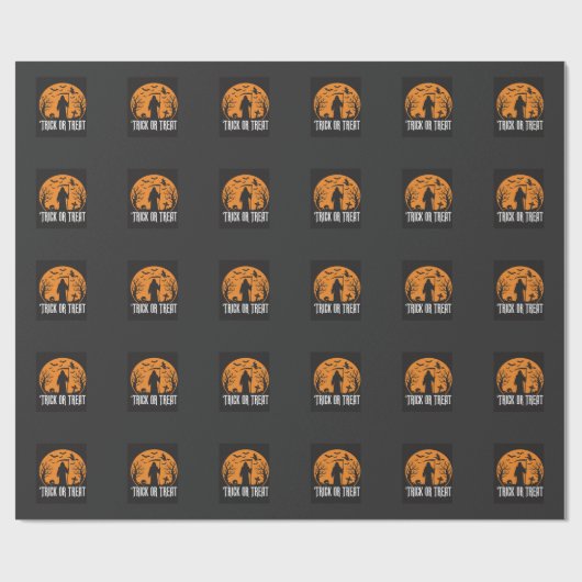 Papier Cadeau Conception de la Faucheuse pour Halloween Trick or (Plat)
