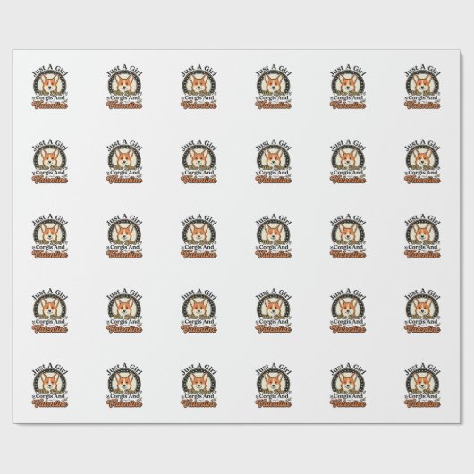 Papier Cadeau Conception de la Saint-Valentin Corgi pour les ama (Plat)