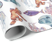 Papier Cadeau Conception de la série de composition de l'eau sou (Coin rond)