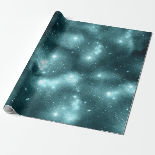 Papier Cadeau Conception de la série Galaxie sarcelle 3 (Déroulé)