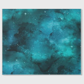Papier Cadeau Conception de la série Galaxie sarcelle 7 (Plat)