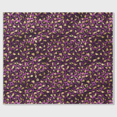 Papier Cadeau Conception de la série Leopard violet et or 1 (Plat)