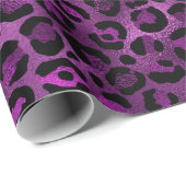 Papier Cadeau Conception de la série Leopard violet et or 3 (Coin rond)