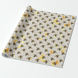 Papier Cadeau Conception de la série Tournesol et Abeille Dix