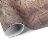 Papier Cadeau Conception de la texture du grain de bois rustique (Coin rond)