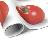 Papier Cadeau Conception de la tomate rouge (Coin rond)