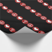 Papier Cadeau Conception de lacrosse d'amour de paix (Coin)