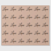 Papier Cadeau Conception de l'amour du cœur léopard Glam (Plat)
