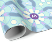 Papier Cadeau Conception de lettre de monogramme de mandala flor (Coin rond)