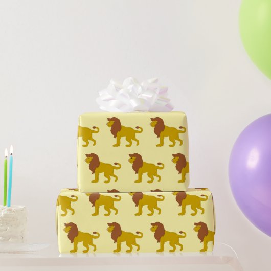Papier Cadeau Conception de lion de toute couleur de fond (Cadeaux de fête)