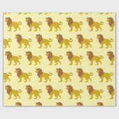 Papier Cadeau Conception de lion de toute couleur de fond (Plat)