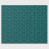 Papier Cadeau Conception de mandala à feuilles de teal sur fond  (Plat)