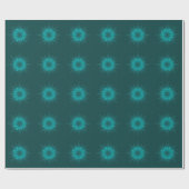 Papier Cadeau Conception de mandala à feuilles sarcelles sur fon (Plat)