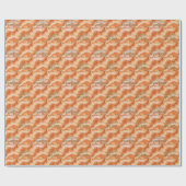 Papier Cadeau Conception de marbre abstrait Or Orange (Plat)