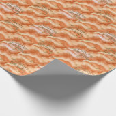 Papier Cadeau Conception de marbre abstrait Or Orange (Coin)