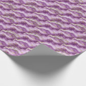 Papier Cadeau Conception de marbre abstrait or pourpre (Coin)