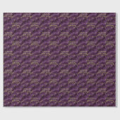 Papier Cadeau Conception de marbre abstrait or pourpre (Plat)