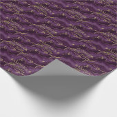 Papier Cadeau Conception de marbre abstrait or pourpre (Coin)