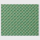Papier Cadeau Conception de marbre abstrait or vert émeraude (Plat)