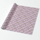 Papier Cadeau Conception de marbre abstrait or violet pâle (Déroulé)