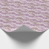 Papier Cadeau Conception de marbre abstrait or violet pâle (Coin)