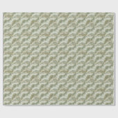 Papier Cadeau Conception de marbre abstrait vert sauge or (Plat)