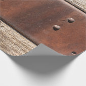 Papier Cadeau Conception de métal en bois brun rustique (Coin)