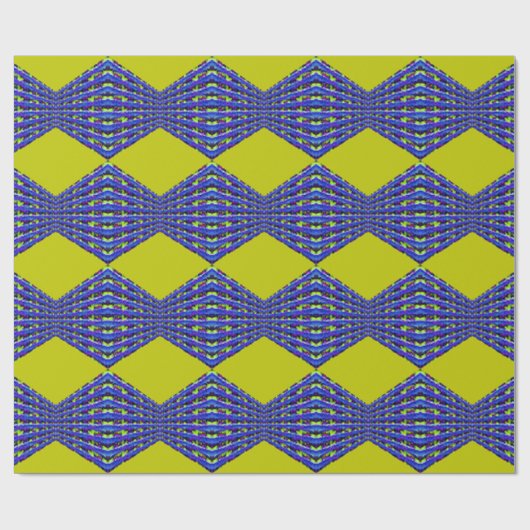 Papier Cadeau conception de motif bleu et jaune (Plat)