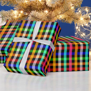 Papier Cadeau Conception de Motif de carte En vichy multicolore