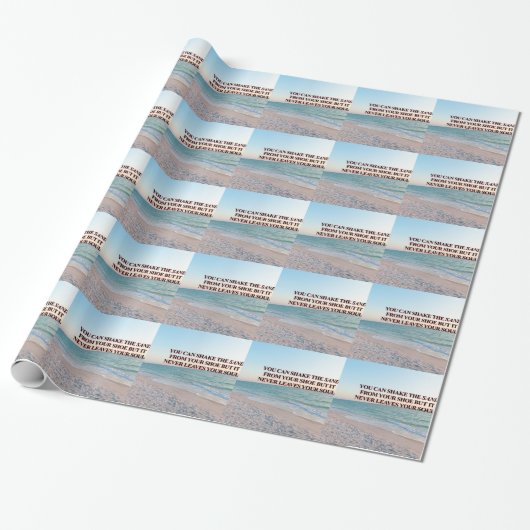 Papier Cadeau Conception de motif de citation de rivage de sable (Déroulé)
