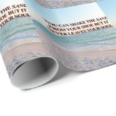Papier Cadeau Conception de motif de citation de rivage de sable (Coin rond)